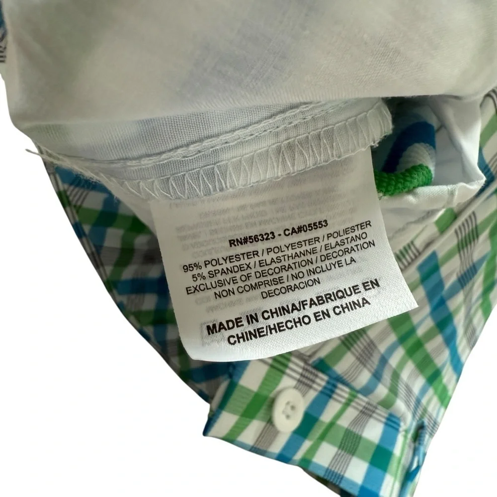 Nike Golf Men's Plaid Dri-Fit Checked Chino Shorts Size 32 M Green & Blue Casual - Picture 7 of 7